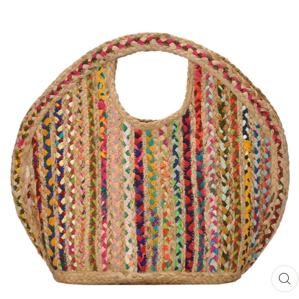 NWT Jute canvas tote bag - Picture 2 of 3